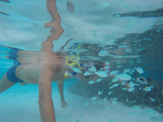 coral embaixo no nosso bangalô