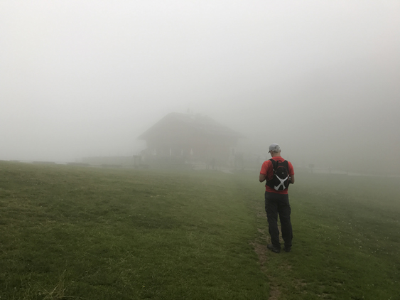 Rifugio delle Odle quando chegamos – sem visibilidade