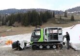 Snowcat para chegar ao hotel Chetzeron no topo da montanha em Crans Montana