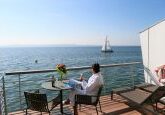 Nossa varanda no hotel Palafitte sobre o lago Neuchâtel