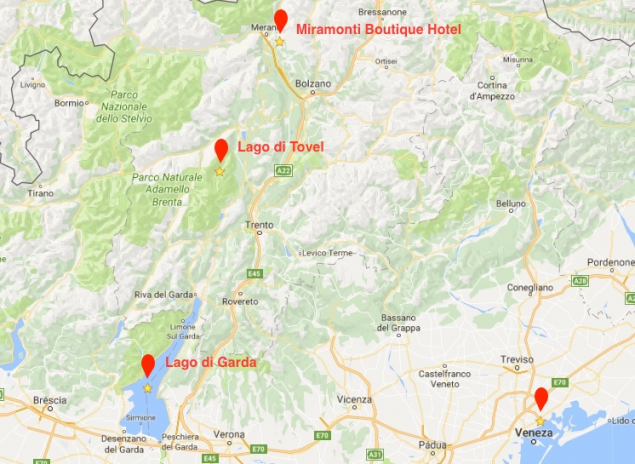 mapa Lago di Tovel