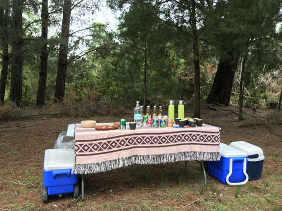 mesa de lanche do hotel Vira Vira pós rafting